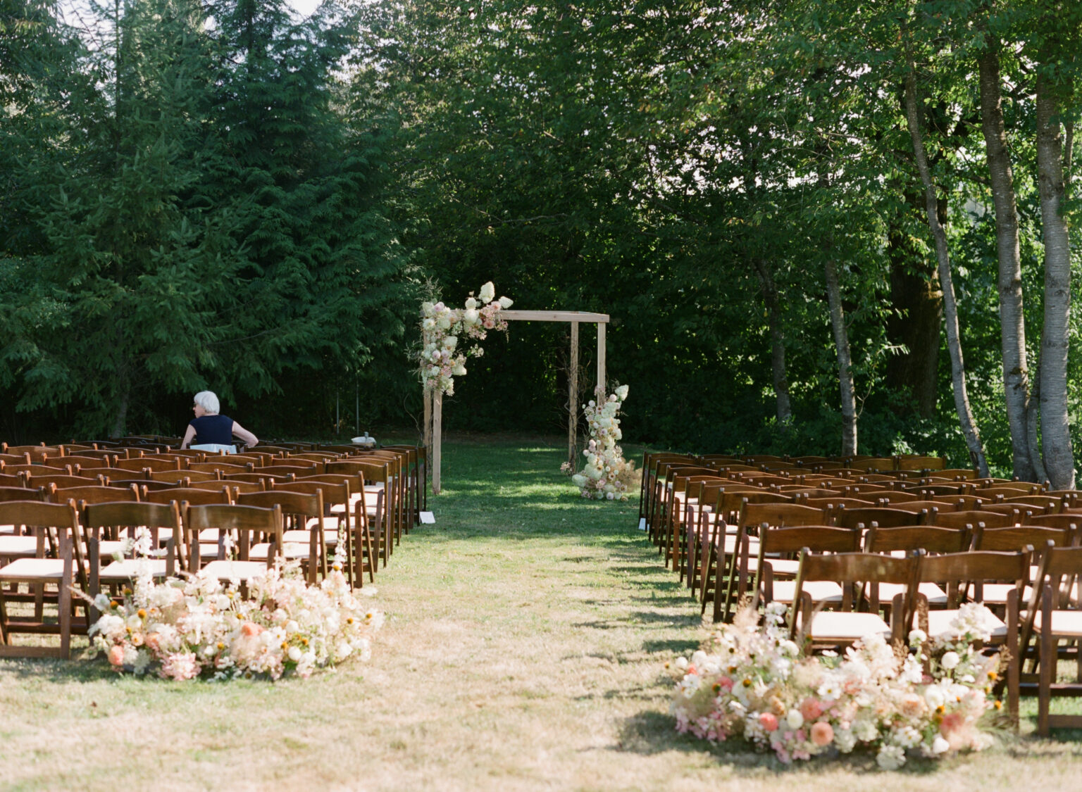 Chuppah Floral Installation for a Summer Wedding designed by Seattle wedding florist Noctua Florals