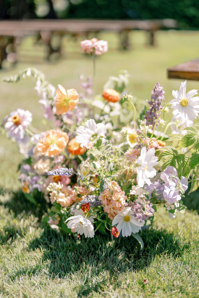 summer wedding flower arrangement